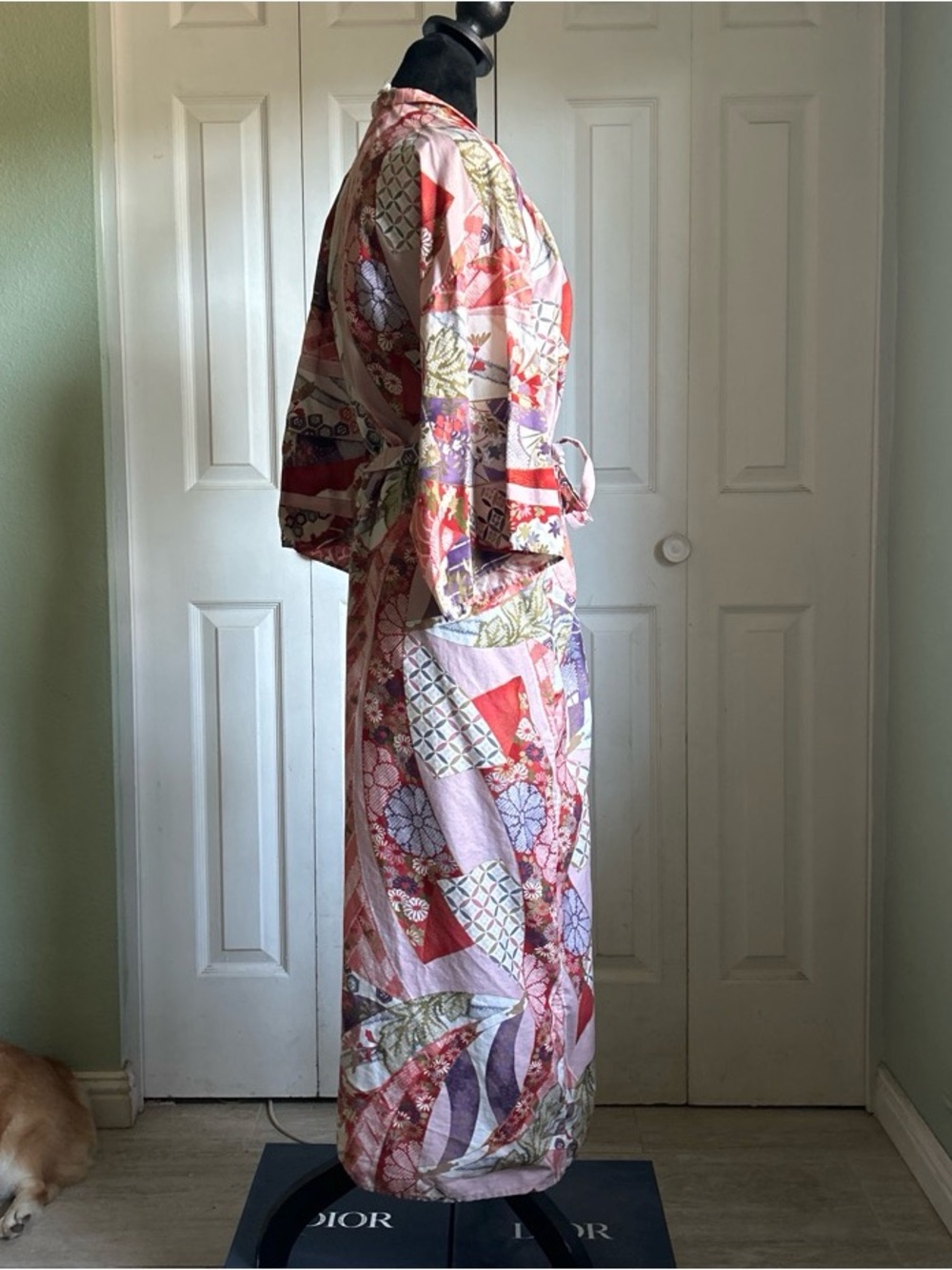 Abstract Geometric Floral Kimono Robe - Picture 5 of 9